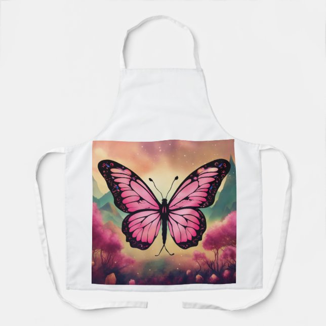 Delantal "Elegancia arrolladora: diseños únicos de mariposa (Anverso)
