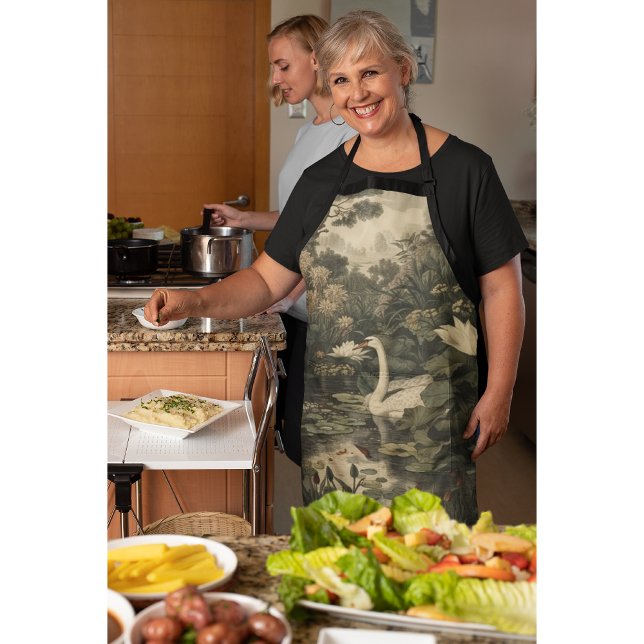 Delantal Elegancia botánica - Cisne en el bosque (Subido por el creador)