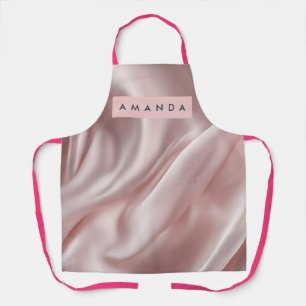 Delantal Elegancia de Satén Pastel Suave Personalizada
