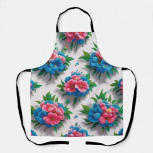 Delantal Elegancia en Flor: Un Patrón Floral Chic