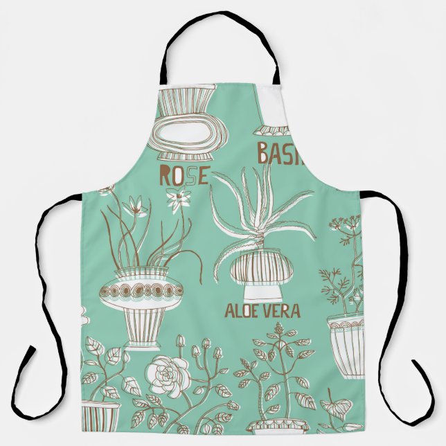 Delantal Elegancia Floral: Un Patrón Impermeable. (Anverso)