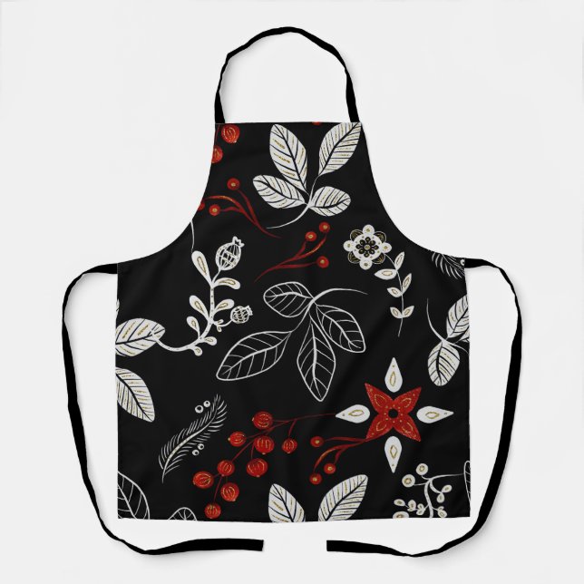 Delantal Elegant botanical pattern (Anverso)