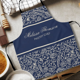 Delantal Elegant Classic Navy Blue Cake Bakery Chef