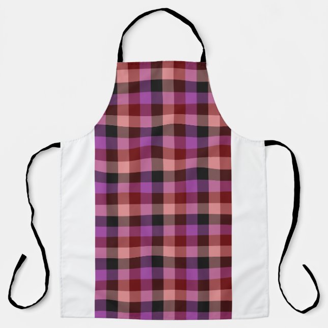 Delantal Elegant crimson and plum plaid seamless pattern  (Anverso)