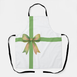 Delantal Elegant Gift Bow – Modern Christmas Design