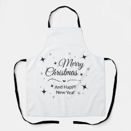 Delantal Elegant Merry Christmas and Happy New Year