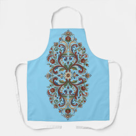 Delantal Elegant Modern Norwegian Rosemaling Floral Art 