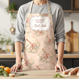 Delantal Elegant Nail Salon Floral Business