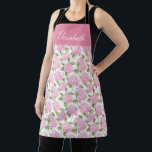 Delantal Elegant Pink Hydragea Flowers Pattern Name<br><div class="desc">Add a touch of elegance to your kitchen with the Elegant Pink Hydrangea Flowers Pattern Name Apron. Featuring a delicate pink hydrangea floral design and personalized with your name, this apron combines style and functionality. Perfect for cooking, baking, or crafting, it offers both comfort and protection while making a beautiful...</div>