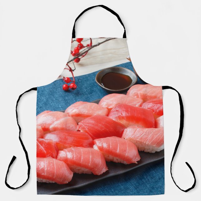 Delantal Elegant Tuna Sushi Apron – Japanese Style Charm (Anverso)