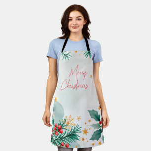 Delantal Elegante acuarela Apron navideño - Fiesta