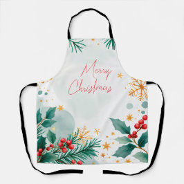 Delantal Elegante acuarela Apron navideño - Fiesta
