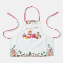 Delantal Elegante acuarela Floral Chicas Tea Part Apron