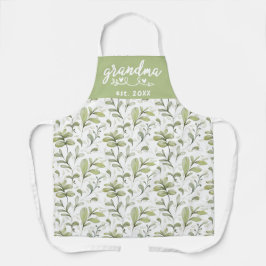 Delantal Elegante acuarela Ramas de Cranberry Ramas Abuela