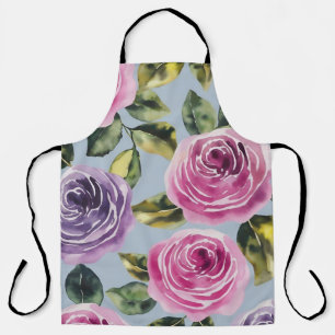 Delantal Elegante acuarela Rosa Diseño floral