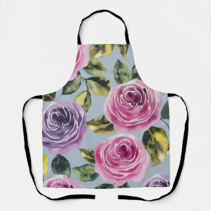 Delantal Elegante acuarela Rosa Diseño floral