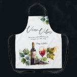 Delantal Elegante acuarela Vino Vibes Iniciales Viñedo<br><div class="desc">Mejore su celebración con nuestro Apron Vino Vino Vino de color Elegante, una combinación perfecta de estilo y practicidad. Sorprenda a sus huéspedes con este único favor, o dáselo a la futura novia o a alguien especial que le guste el vino y la cocina. Este delantal personalizado le da un...</div>