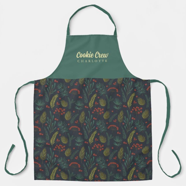 Delantal Elegante Apron Botánico de Invierno de Cookie Crew (Anverso)