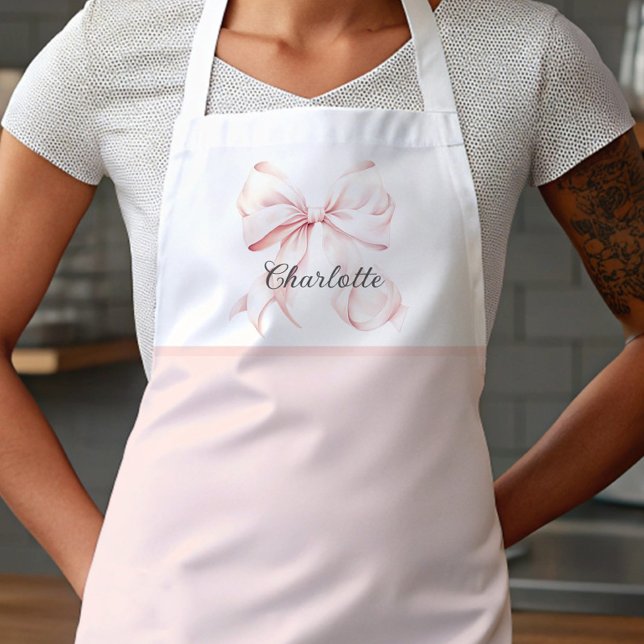Delantal Elegante Apron de Bow Rosado (Subido por el creador)