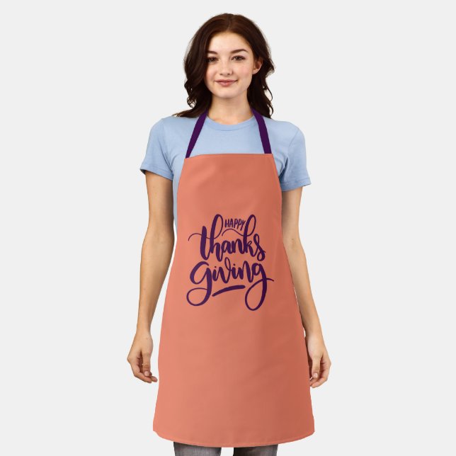 Delantal Elegante Apron Feliz Día de Gracias (Gastado)