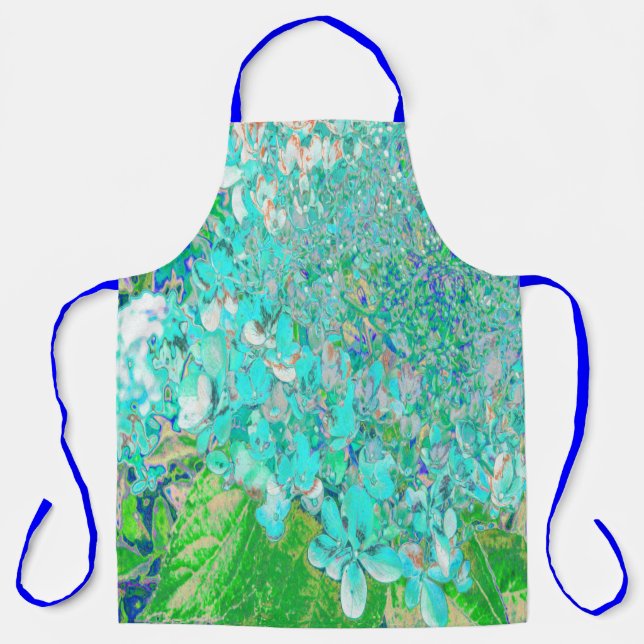 Delantal Elegante Aqua y Green Limelight Hydrangea Detail (Anverso)
