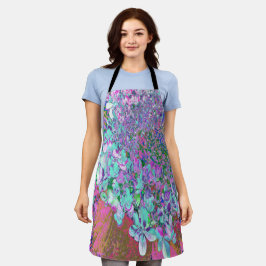 Delantal Elegante Aqua y Purple Limelight Hydrangea Detalle