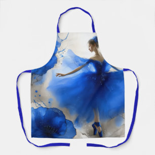 Delantal Elegante ballet de remolino en azul añil