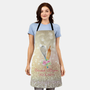 Delantal Elegante Bokeh Rolling Pin Whisk Bakery