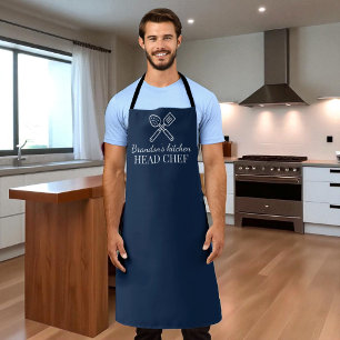 Delantal Elegante chef de la Marina Azul de los Hombres Nom