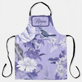 Delantal Elegante Chinoiserie Floral Lilac