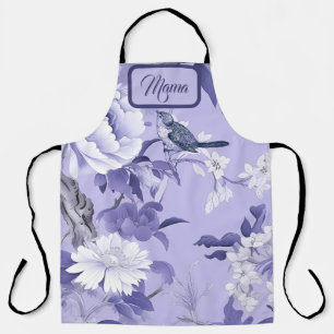 Delantal Elegante Chinoiserie Floral Lilac
