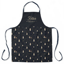 Elegante cocina de Navidad azul marino de Nieve co