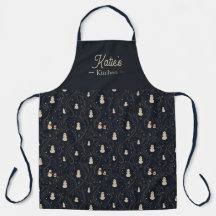 Elegante cocina de Navidad azul marino de Nieve co