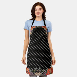 Delantal Elegante cocina floral rústica