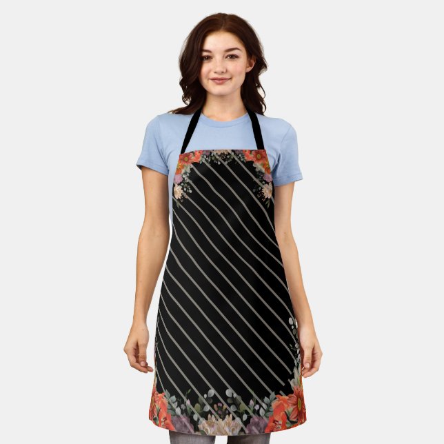 Delantal Elegante cocina floral rústica (Gastado)