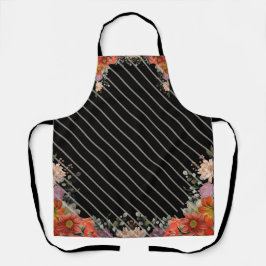 Delantal Elegante cocina floral rústica