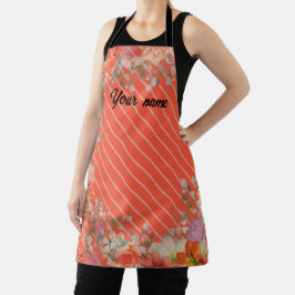 Delantal Elegante cocina floral rústica