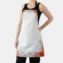 Delantal Elegante cocina floral rústica