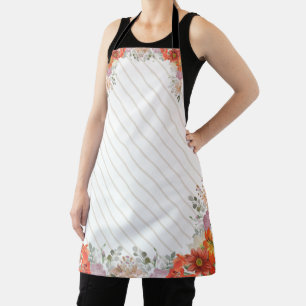 Delantal Elegante cocina floral rústica