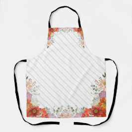 Delantal Elegante cocina floral rústica