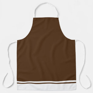 Delantal Elegante Cocoa Oscura Marrón Hem Tiras de Carreras