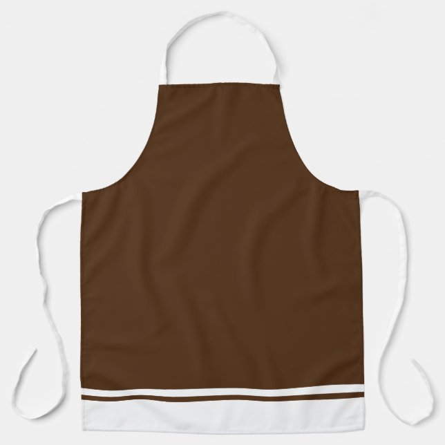 Delantal Elegante Cocoa Oscura Marrón Hem Tiras de Carreras (Anverso)