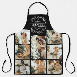 Delantal Elegante Collage de fotos moderno de la familia bl