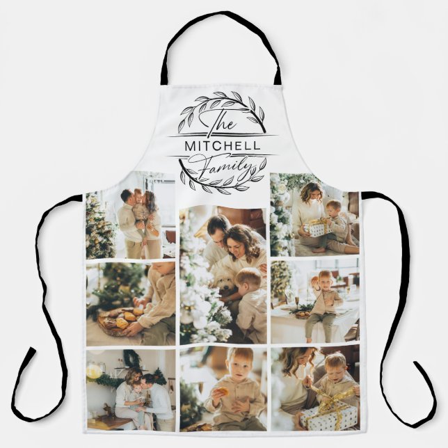 Delantal Elegante Collage de fotos moderno de la familia en (Anverso)