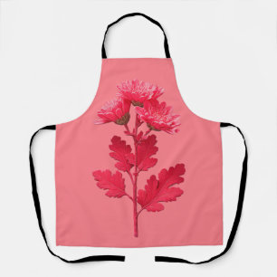Delantal Elegante Crisantemo Rosa