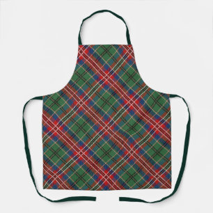 Delantal Elegante Cuadro Rojo Verde Tartán Rústico