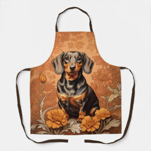 Delantal Elegante Dachshund Y Marigoles