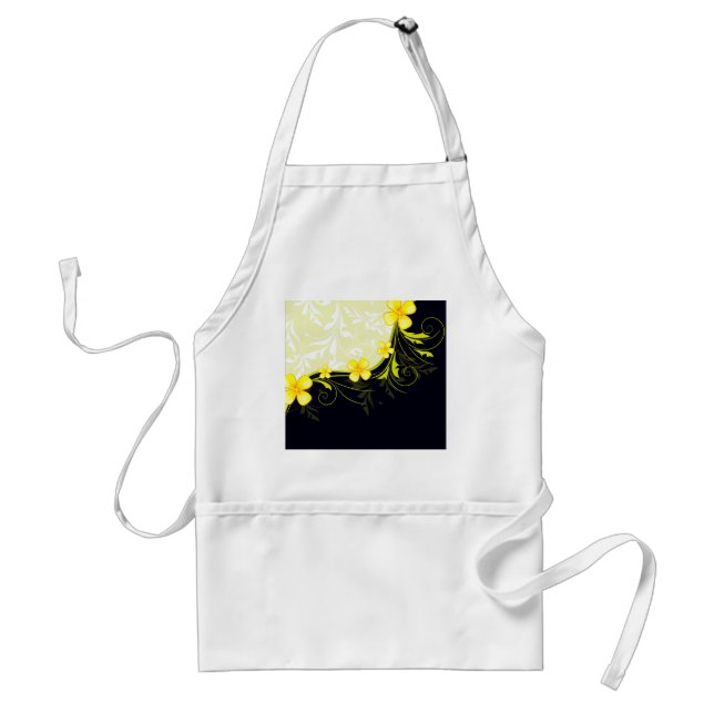 Delantal Elegante damasco floral amarillo (Frente)
