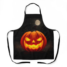 Delantal Elegante de Calabaza de Halloween