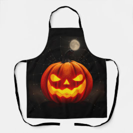 Delantal Elegante de Calabaza de Halloween